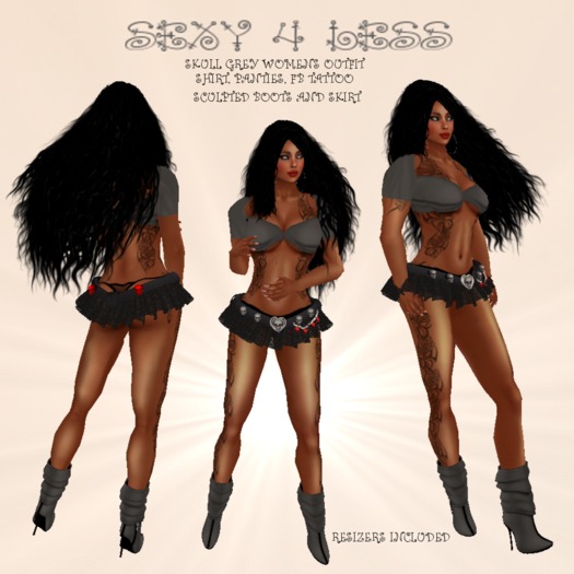 S4L SKULL GREY WOMENS OUTFIT