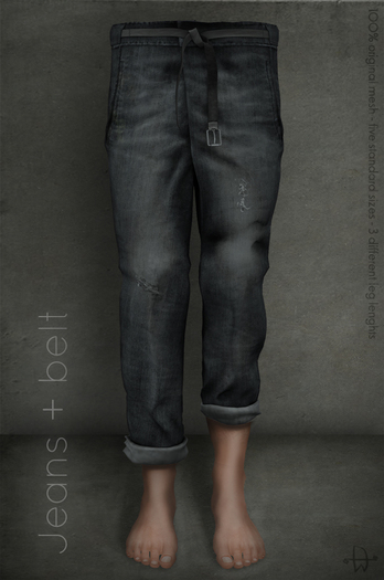 [Deadwool] Jeans + belt (gunmetal grey)