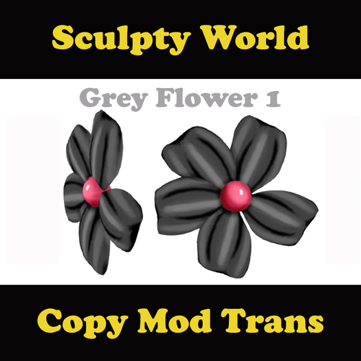 Sculpted Grey Accessory Flower 1