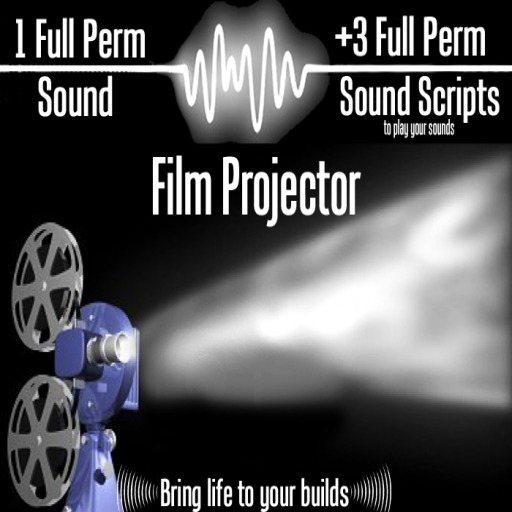 FULL PERM SOUND CLIP - MOVIE FILM PROJECTOR + 3 SOUND SCRIPTS