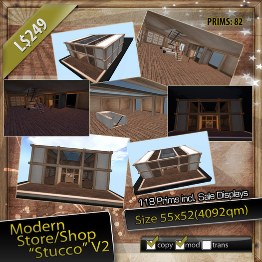 Modern Store Shop "Stucco" V2 55x52m
