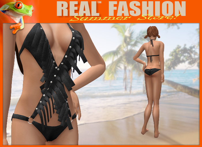 "REAL FASHION" Crisscross fringed monokini DEMO - Mesh