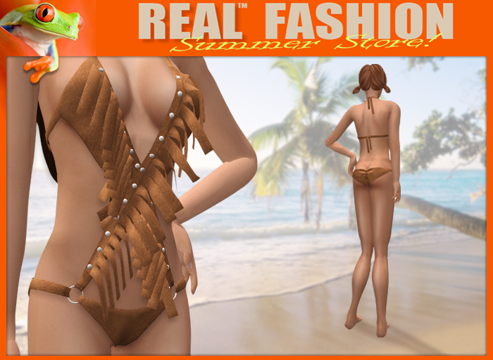 "REAL FASHION" Hoop bikini and sarong set DEMO - Mesh
