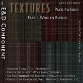 [FWB001] 10 Blended Wool Fabric Textures with Clean Edges from E&D ENGINEERING