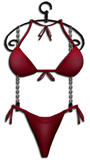 ((Crystal Line))Bikini Plain-Red-(wear)