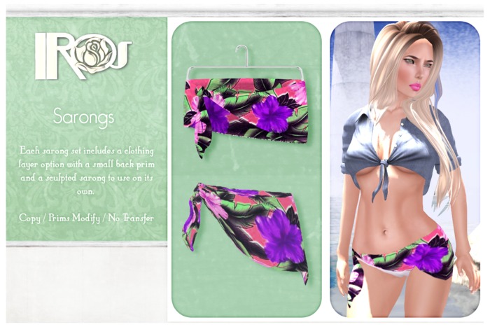 ~*IROS*~ Bikini Sarong *Silver Tinsel*