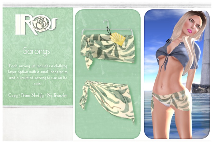 ~*IROS*~ Bikini Sarong *Silver Tinsel*