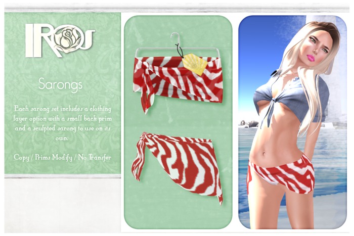 ~*IROS*~ Bikini Sarong *Silver Tinsel*