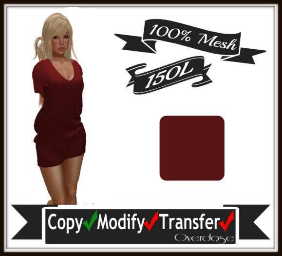 OverDose_Mesh Women's  V Neck Tee Red Box