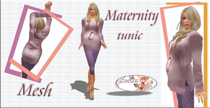 ZOELIN maternity tunic pink