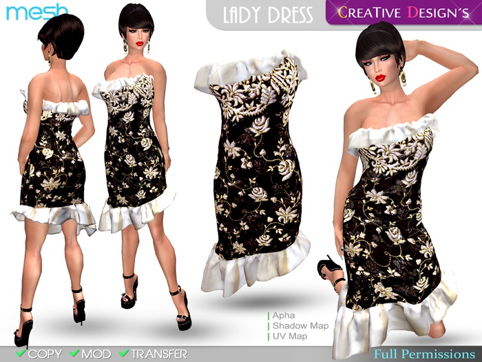 ::CreaTive DesiGn'S:: 0069 - Full Perm Rigg Mesh Lady Dress 002