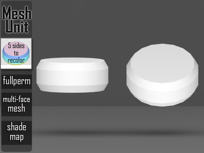 Mesh Unit: Full Perm ➔ Multi-purpose cylindrical shape#6 (multi-face) + shade map