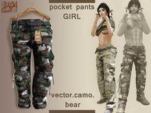 !gO! Pocket Pants Girl -VectorCamo bear-