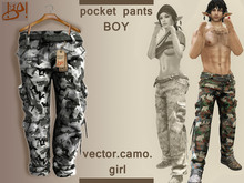 !gO! Pocket Pants Boy -VectorCamo girls-