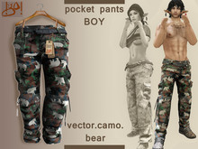 !gO! Pocket Pants Boy -VectorCamo bear-