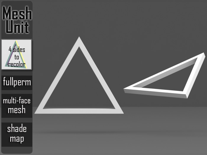 Mesh Unit: Full Perm ➔ Multi-purpose triangular frame shape#1 (multi-face) + shade map