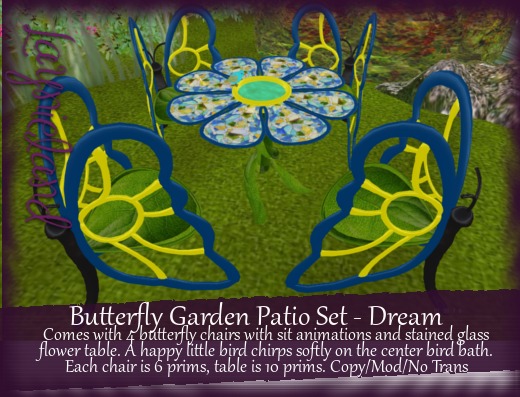 ~LL~ Butterfly Garden Patio Set - Gothic REZZER