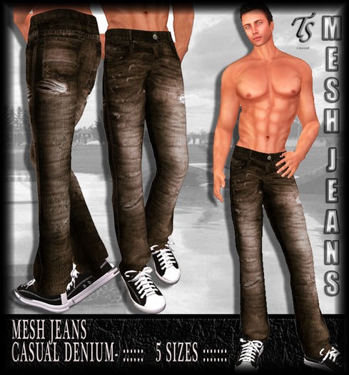 TS-Mens Mesh jeans dusty Brown