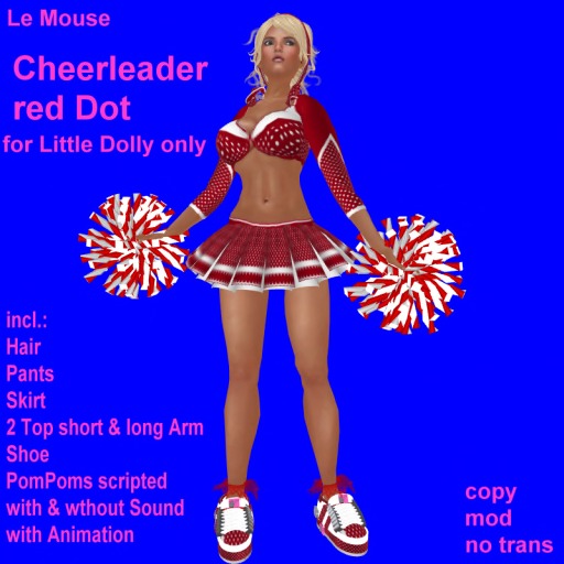 Cheerleader red Dot for ND/MD Little Dolly