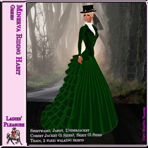 ~LP~Minerva Tightlaced Riding Habit (Boxed) Green