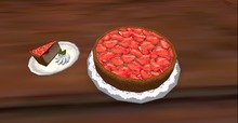 Mesh Strawberry Cheese Cake with Slice Dispenser & Display Slice - 1 Prim
