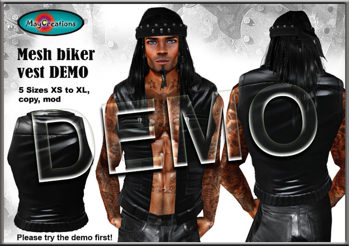 MayCreations mesh leather vest cross for men 