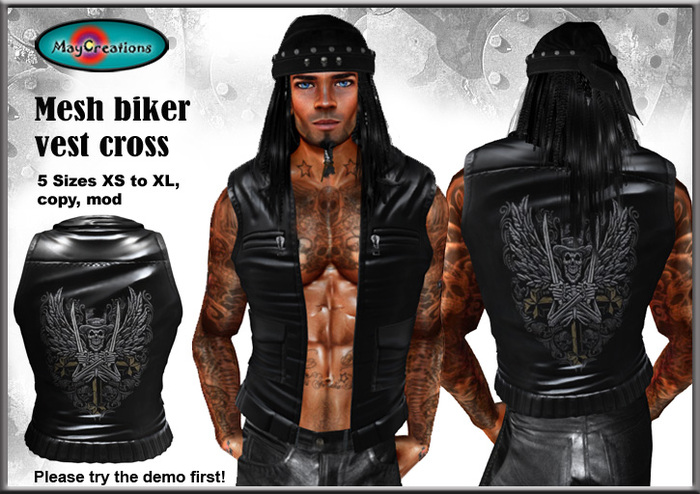 MayCreations mesh leather vest black