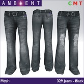 [AMBI] Mesh 329 Jeans - Black (BOXED)