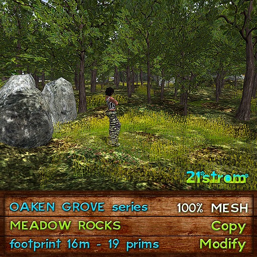 21strom OAKEN GROVE [MEADOW ROCKS] - mesh landscape, copy+mod
