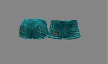 Shorts Jean Green Blue Red Heart Mesh