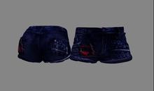 Shorts Jean Indigo Blue Red Heart Mesh