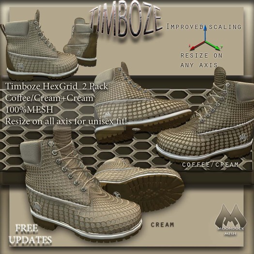 TIMBOZE_ HexGrid-Coffee/Creme 2 Pack