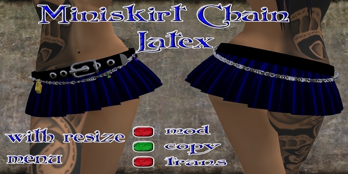 Mini Skirt Chain Latex blue