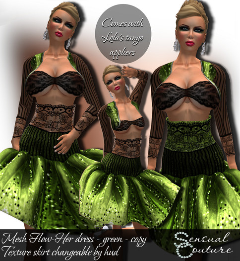 Mesh Flow Her dress  * green *