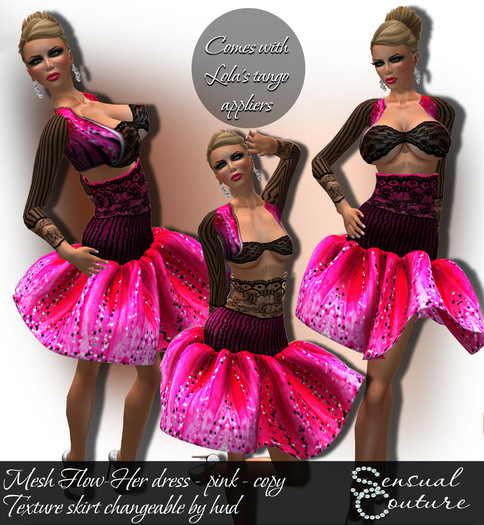 Mesh Flow Her dress  * pink *