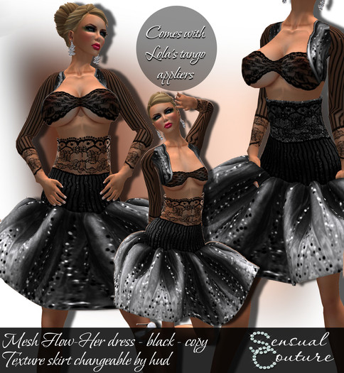 Mesh Flow Her dress  * black *