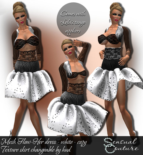 Mesh Flow Her dress  * white *