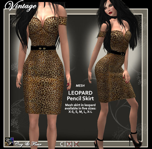 C&F Mesh Pencil Skirt Black Rose