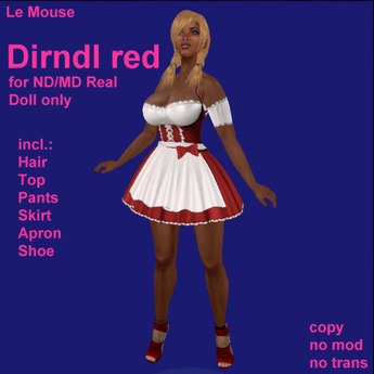 Second Life Marketplace - Dirndl red Real Doll