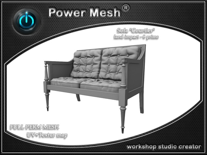 - { POWER MESH } - Full Perm Sofa "Courtier" 