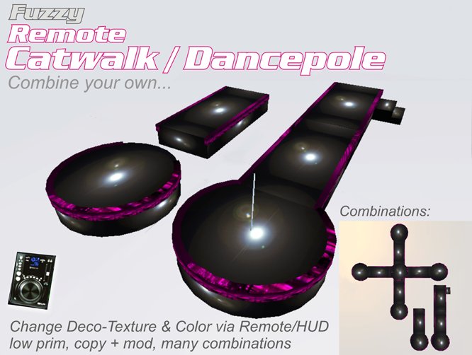 Fuzzy Remote Catwalk / Dancepole Catwalk Modelsteg Laufsteg