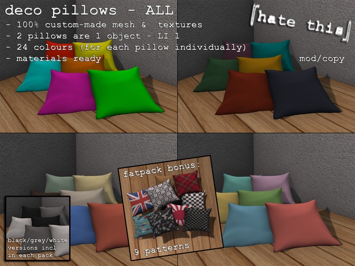 [hate this] mesh - deco pillows ALL