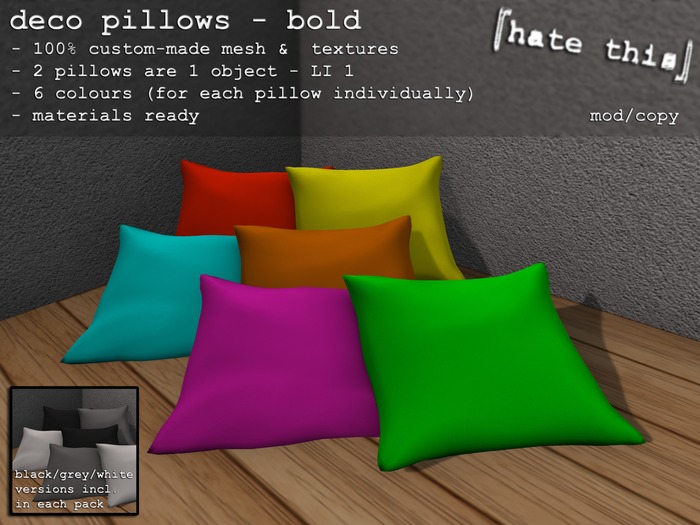 [hate this] mesh - deco pillows bolds