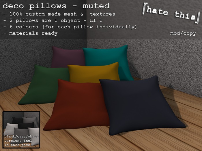 [hate this] mesh - deco pillows muted