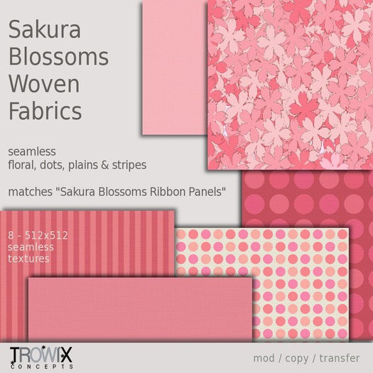 Trowix - Sakura Blossoms Woven Fabrics Texture