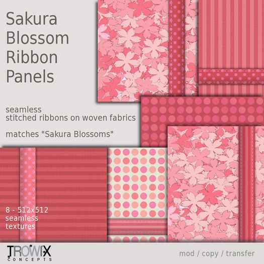 Trowix - Sakura Blossom Ribbon Panels Textures