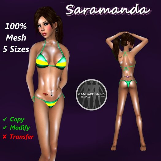 [Saramanda] Bikini - Green & Gold