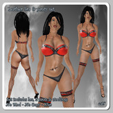Red leather bra & panties