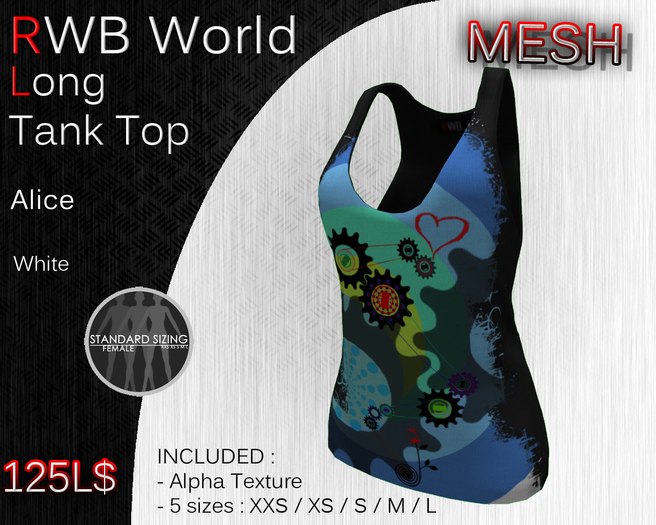 [RWB] - Mesh - Long Tank Alice Black