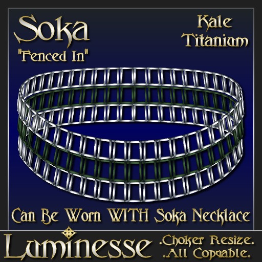 * * OUTLET PRICE * * SOKA "Fenced In" Kale Titanium Choker - Green